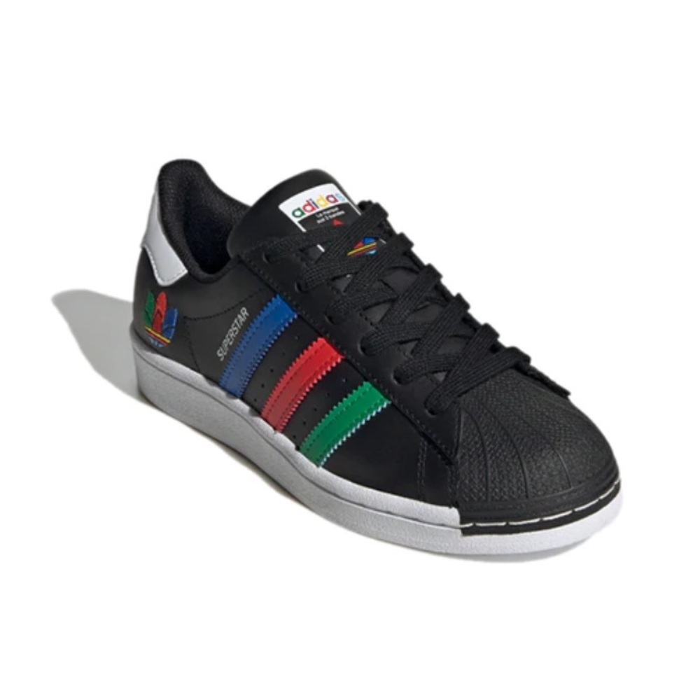 adidas Superstar J 'Colorful Stripes - Core Black' FW5235